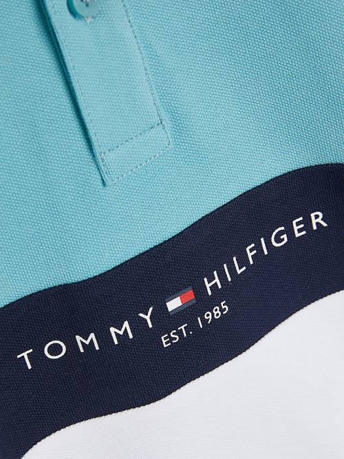 Tommy Hilfiger Logo Colour-Blocked Polo Fantje Majice Bela | TH203MBL