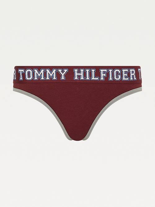 Tommy Hilfiger Logo Contrast Trim Thong Ženske Spodnje Perilo Vijolična | TH576GCW