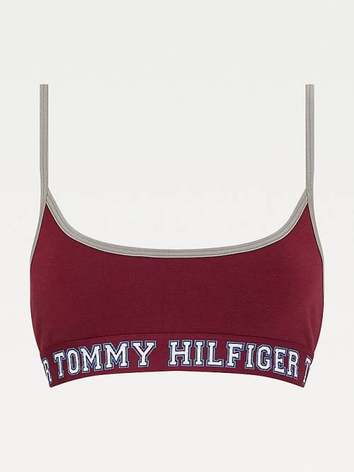 Tommy Hilfiger Logo Contrast Trim Unpadded Bralette Ženske Spodnje Perilo Vijolična | TH096FVS