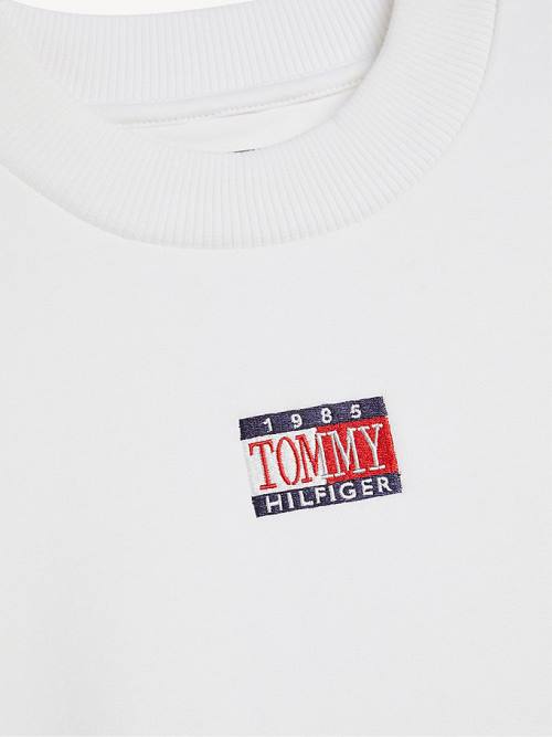 Tommy Hilfiger Logo Embroidery Cropped Dekleta Pulover Bela | TH750LXS