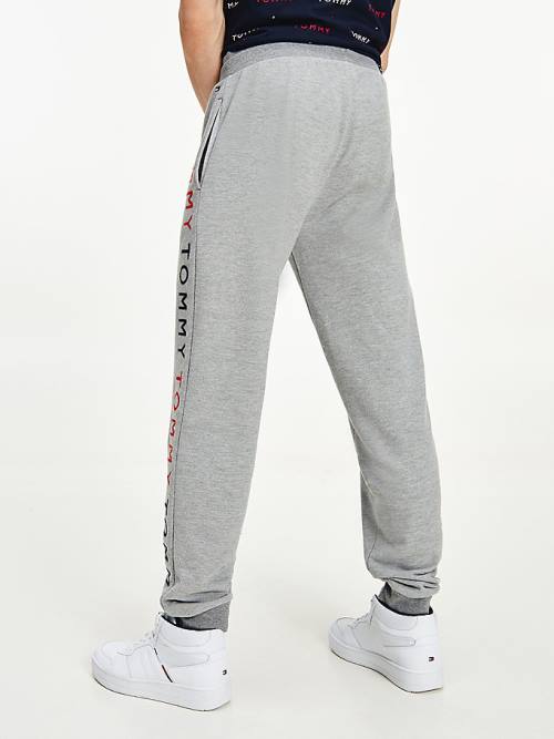 Tommy Hilfiger Logo Embroidery Joggers Moški Pižama Siva | TH253ESA