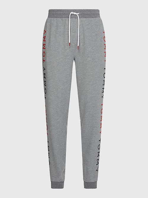 Tommy Hilfiger Logo Embroidery Joggers Moški Pižama Siva | TH253ESA