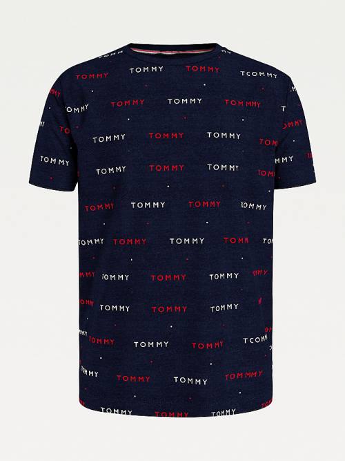 Tommy Hilfiger Logo Embroidery Moški Pižama Modra | TH920SJG