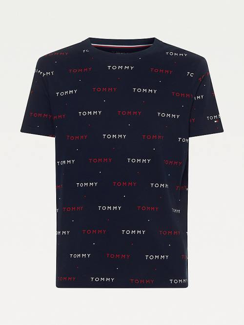 Tommy Hilfiger Logo Embroidery Moški Pižama Modra | TH920SJG