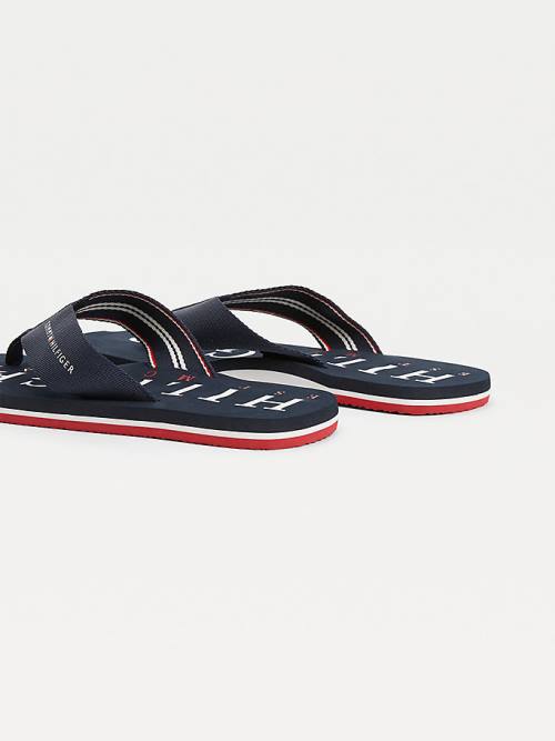 Tommy Hilfiger Logo Flip-Flops Moški Sandali Modra | TH264AYG