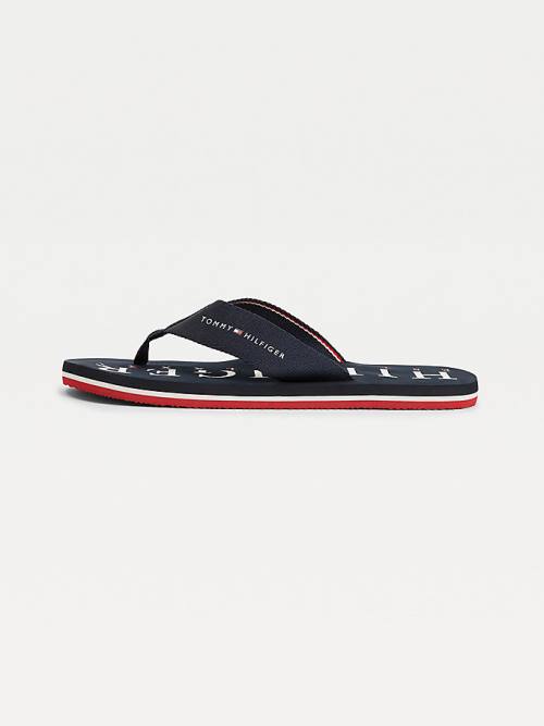 Tommy Hilfiger Logo Flip-Flops Moški Sandali Modra | TH264AYG