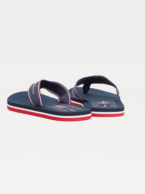 Tommy Hilfiger Logo Flip Flops Ženske Sandali Modra | TH340CRY