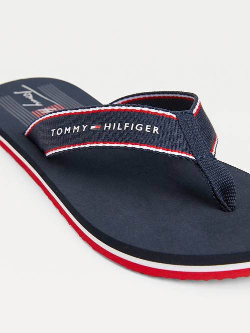 Tommy Hilfiger Logo Flip Flops Ženske Sandali Modra | TH340CRY