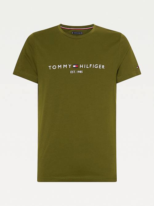 Tommy Hilfiger Logo Moški Majice Rjav | TH470XOJ