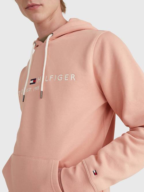 Tommy Hilfiger Logo Moški Pulover s kapuco Oranžna | TH693UEX