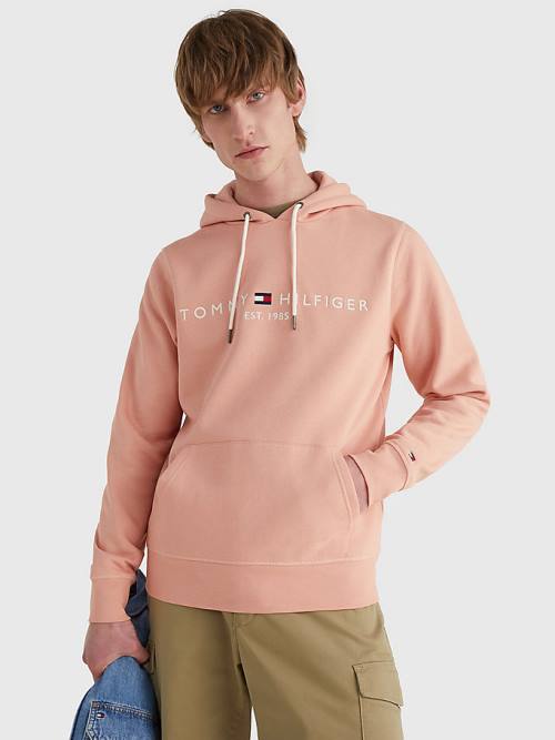 Tommy Hilfiger Logo Moški Pulover s kapuco Oranžna | TH693UEX