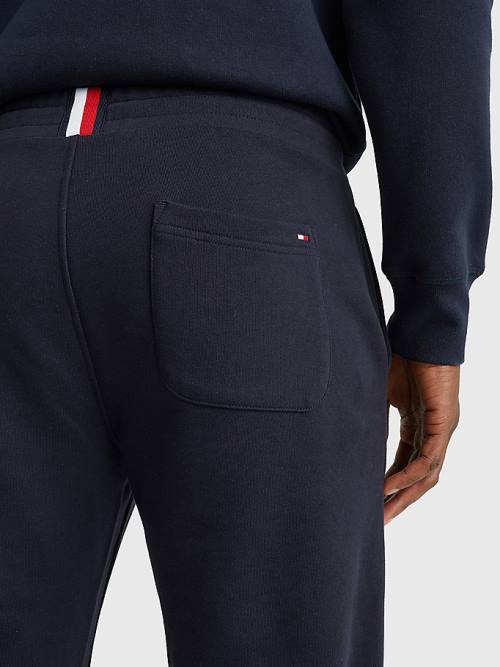 Tommy Hilfiger Logo Organic Cotton Joggers Moški Hlače Modra | TH124QHN