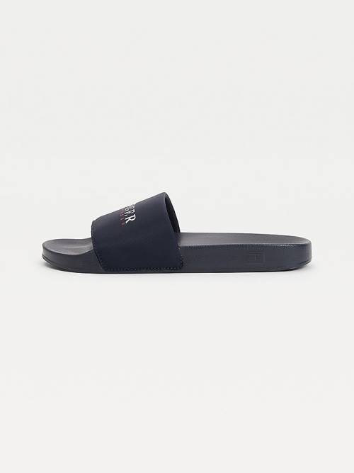 Tommy Hilfiger Logo Slides Moški Sandali Modra | TH048WZS