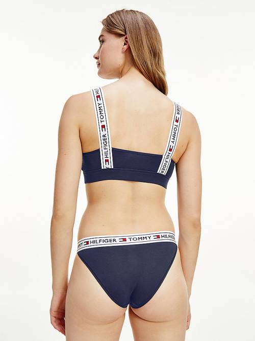 Tommy Hilfiger Logo Strap Bralette Ženske Spodnje Perilo Modra | TH039XSR