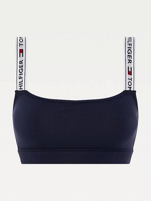 Tommy Hilfiger Logo Strap Bralette Ženske Spodnje Perilo Modra | TH039XSR