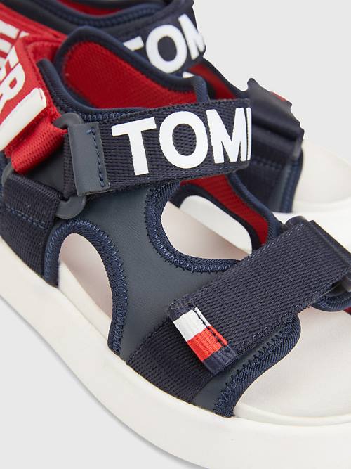 Tommy Hilfiger Logo Strap Fantje Sandali Modra | TH935EUJ