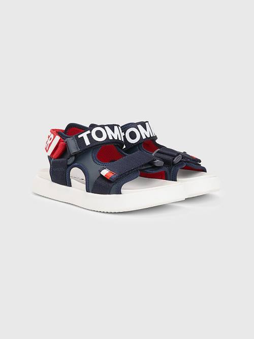 Tommy Hilfiger Logo Strap Fantje Sandali Modra | TH935EUJ