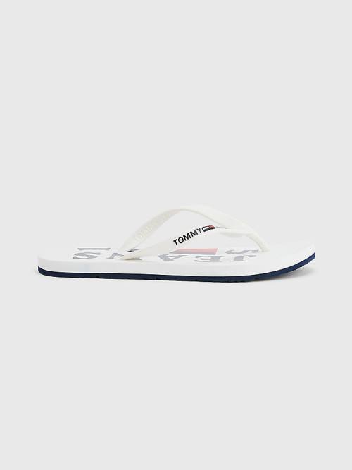 Tommy Hilfiger Logo Strap Flip Flops Ženske Sandali Bela | TH316LXO