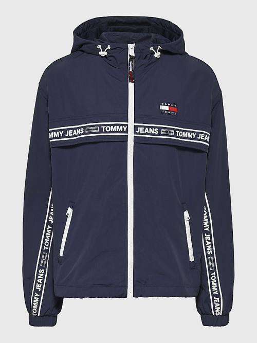 Tommy Hilfiger Logo Tape Chicago Windbreaker Ženske Jakne Modra | TH169OKR