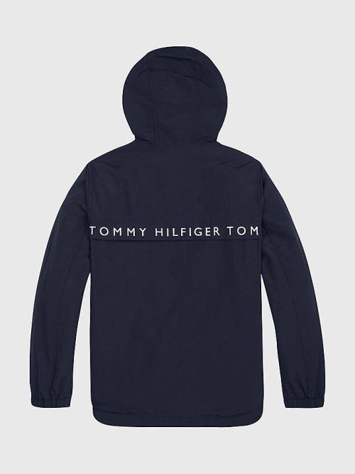 Tommy Hilfiger Logo Tape Chicago Windbreaker Dekleta Jakne Modra | TH965HRY