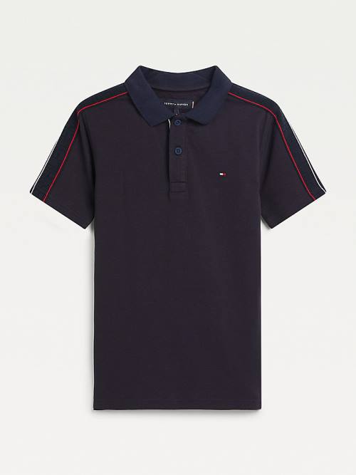 Tommy Hilfiger Logo Tape Polo Fantje Majice Modra | TH816FKL