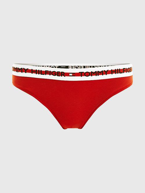 Tommy Hilfiger Logo Tape Waistband Briefs Ženske Spodnje Perilo Rdeča | TH784VJD