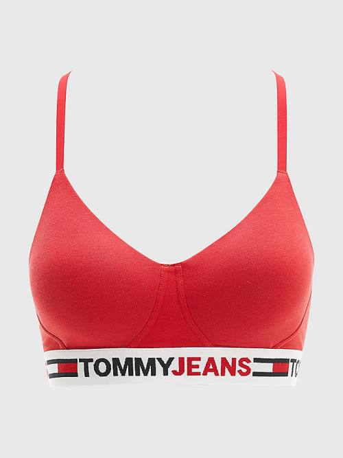 Tommy Hilfiger Logo Underband Lightly Lined Bralette Ženske Spodnje Perilo Rdeča | TH182SLX