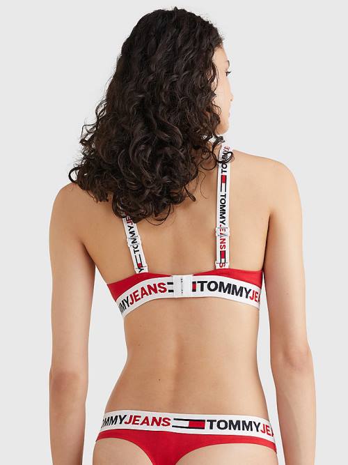 Tommy Hilfiger Logo Underband Triangle Bra Ženske Spodnje Perilo Rdeča | TH203YWR