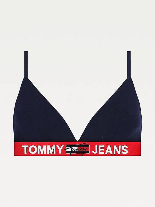 Tommy Hilfiger Logo Underband Unlined Triangle Bra Ženske Spodnje Perilo Modra | TH012RAW