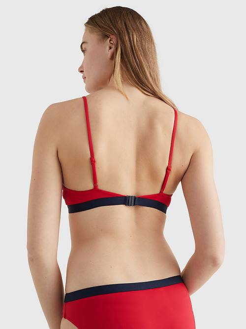 Tommy Hilfiger Logo Waistband Bikini Bralette Ženske Kopalke Rdeča | TH180RQD