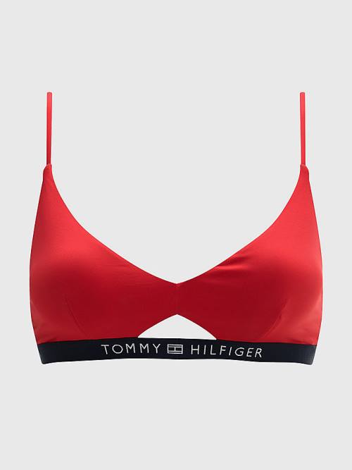 Tommy Hilfiger Logo Waistband Bikini Bralette Ženske Kopalke Rdeča | TH180RQD