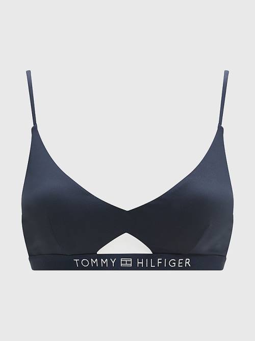 Tommy Hilfiger Logo Waistband Bikini Bralette Ženske Kopalke Modra | TH250UWM