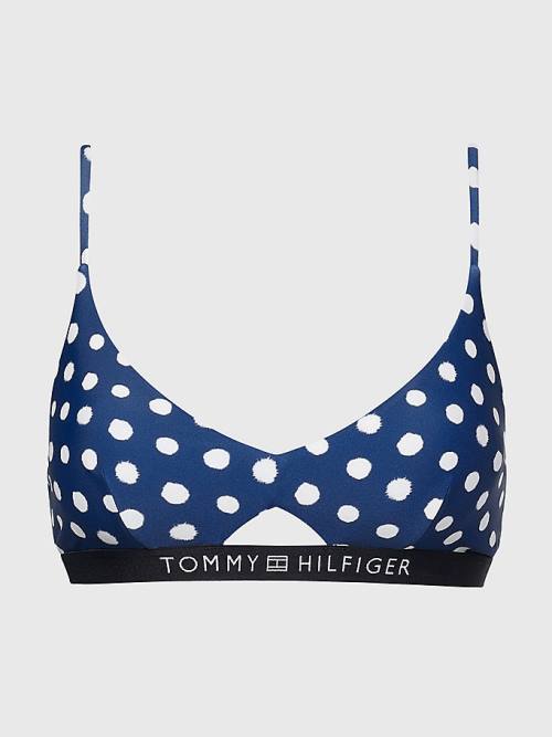 Tommy Hilfiger Logo Waistband Bikini Bralette Ženske Kopalke Modra | TH364SQM