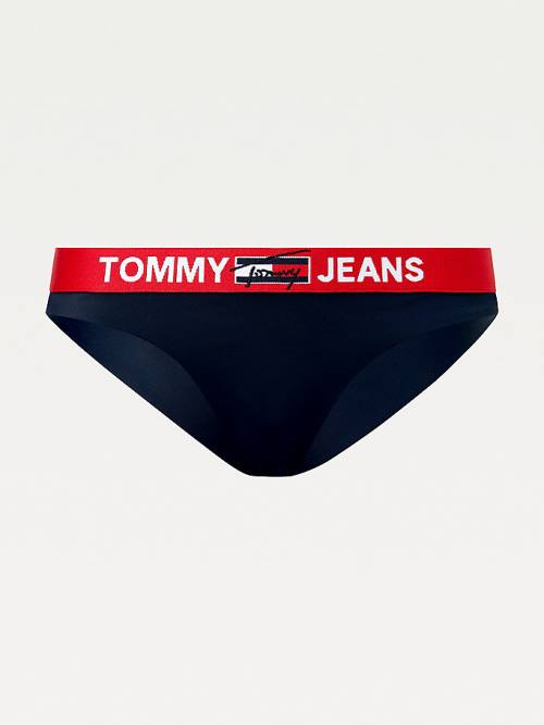 Tommy Hilfiger Logo Waistband Brazilian Bikini Bottoms Ženske Kopalke Modra | TH189NWG