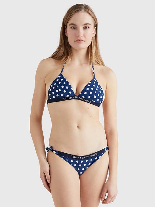 Tommy Hilfiger Logo Waistband Cheeky Fit Bikini Bottoms Ženske Kopalke Modra | TH134HMP