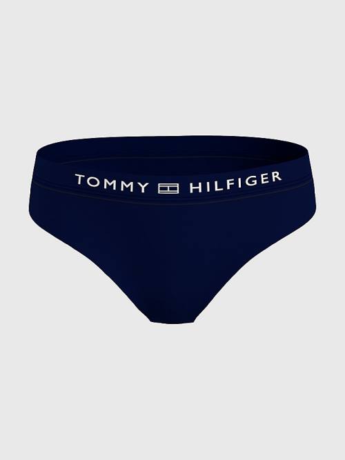 Tommy Hilfiger Logo Waistband Classic Bikini Bottoms Ženske Kopalke Modra | TH045YRQ