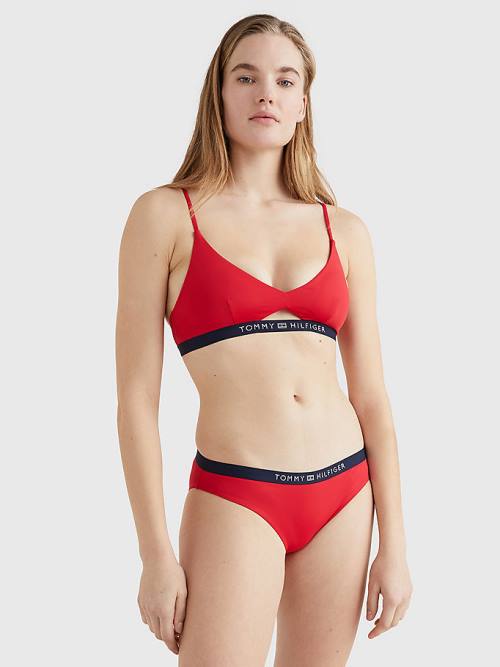 Tommy Hilfiger Logo Waistband Classic Bikini Bottoms Ženske Kopalke Rdeča | TH496VPA