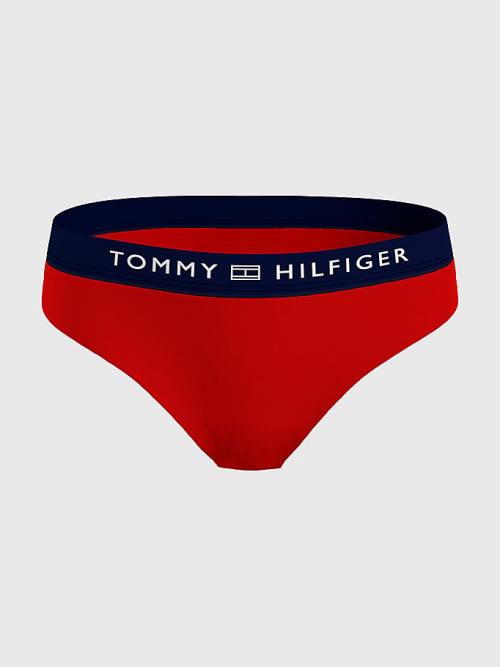 Tommy Hilfiger Logo Waistband Classic Bikini Bottoms Ženske Kopalke Rdeča | TH496VPA