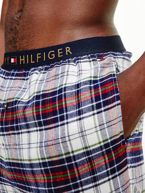 Tommy Hilfiger Logo Waistband Cotton Bottoms Moški Pižama Modra | TH384RSE