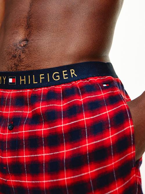 Tommy Hilfiger Logo Waistband Cotton Bottoms Moški Pižama Rdeča | TH843FUA