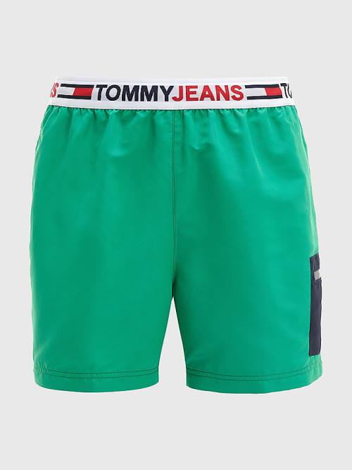 Tommy Hilfiger Logo Waistband Mid Length Shorts Moški Kopalke Zelena | TH381MEA