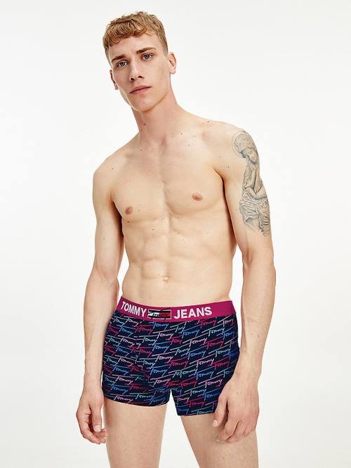 Tommy Hilfiger Logo Waistband Print Trunks Moški Spodnje Perilo Bež | TH891CHV