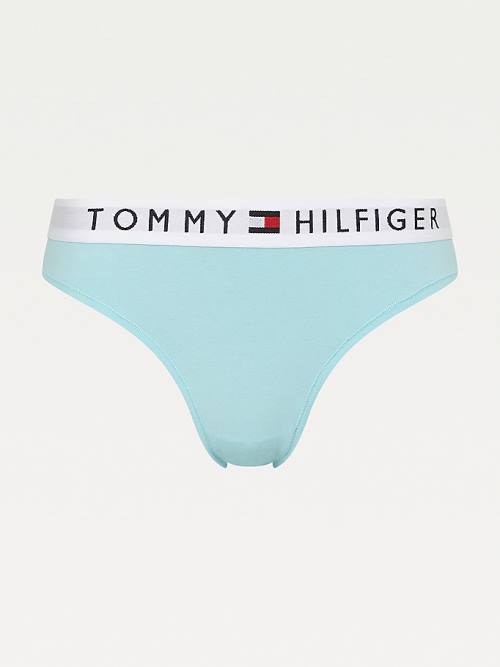 Tommy Hilfiger Logo Waistband Stretch Cotton Briefs Ženske Spodnje Perilo Modra | TH394MHR