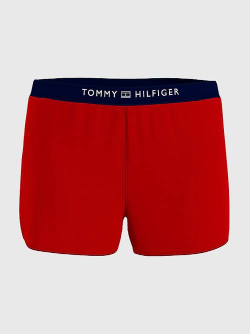 Tommy Hilfiger Logo Waistband Terry Shorts Ženske Kopalke Rdeča | TH734MVZ