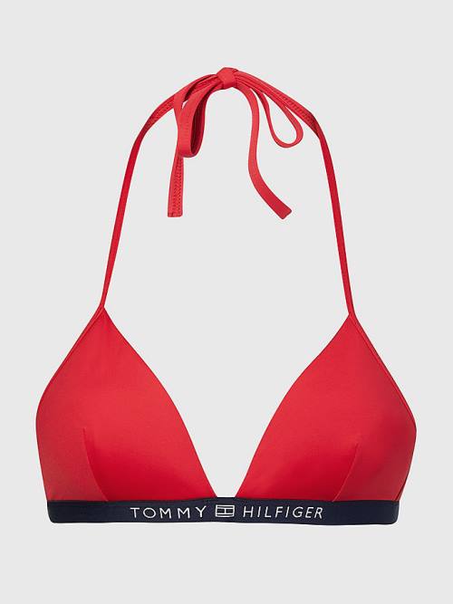 Tommy Hilfiger Logo Waistband Triangle Bikini Top Ženske Kopalke Rdeča | TH395IUA