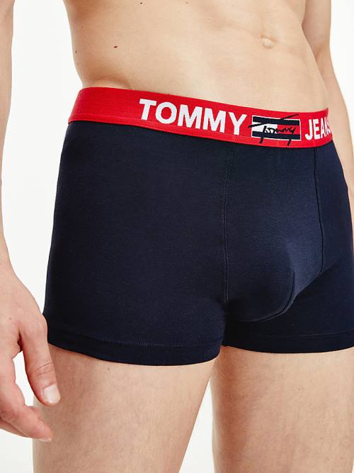 Tommy Hilfiger Logo Waistband Trunks Moški Spodnje Perilo Modra | TH892TZQ