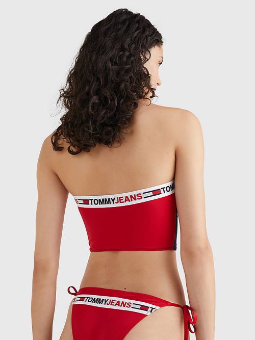 Tommy Hilfiger Longline Bandeau Bikini Top Ženske Kopalke Modra | TH768ARJ