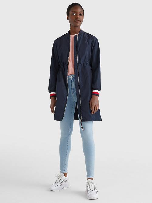 Tommy Hilfiger Longline Bomber Coat Ženske Jakne Modra | TH159WAV