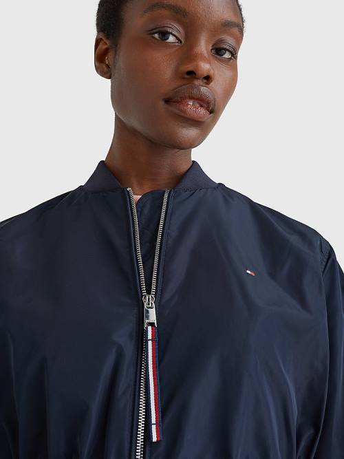 Tommy Hilfiger Longline Bomber Coat Ženske Jakne Modra | TH159WAV