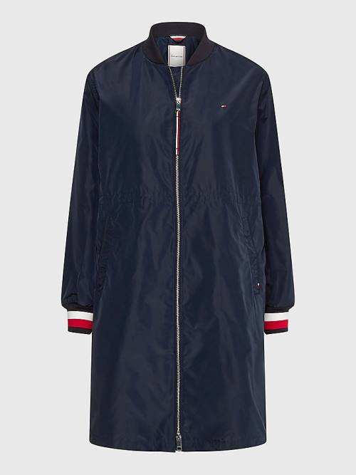 Tommy Hilfiger Longline Bomber Coat Ženske Jakne Modra | TH159WAV